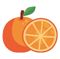 A cartoon-style illustration of a ripe peach with green leaves.